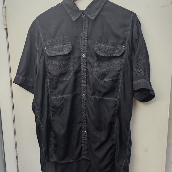 Affliction Black Casual Button Down Shirt - Picture 1 of 3